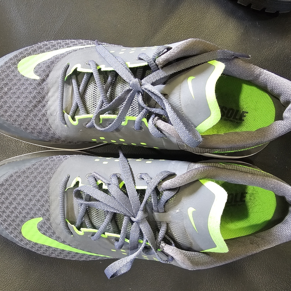 Nike Gray and Green Athletic Shoes